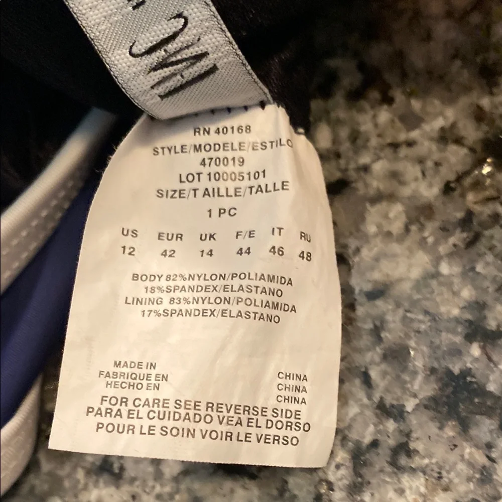 INC International Concepts Blue and White One-Piece Swimsuit Sporty Design 12 - Picture 11 of 16